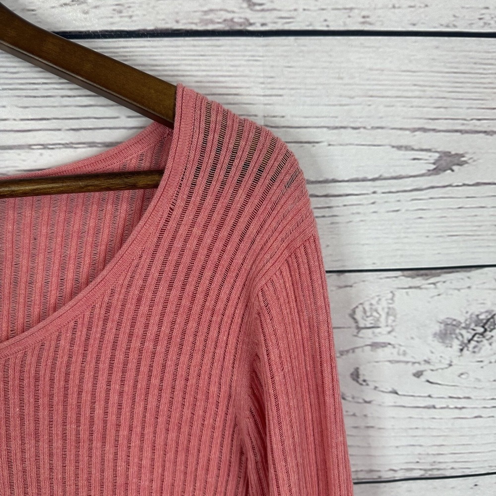 Eileen Fisher Sweater Womens Large Pink Cotton Light‎ Weight Open Knit Pull Over - Picture 3 of 11